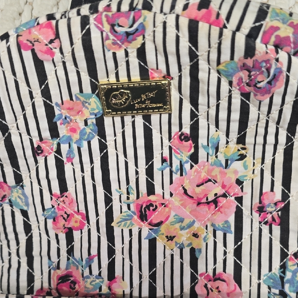 Betsey Johnson Floral Backpack with Black Stripes - Picture 3 of 13